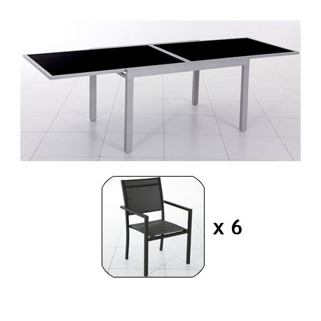 Conjunto de mesa y 6 sillas